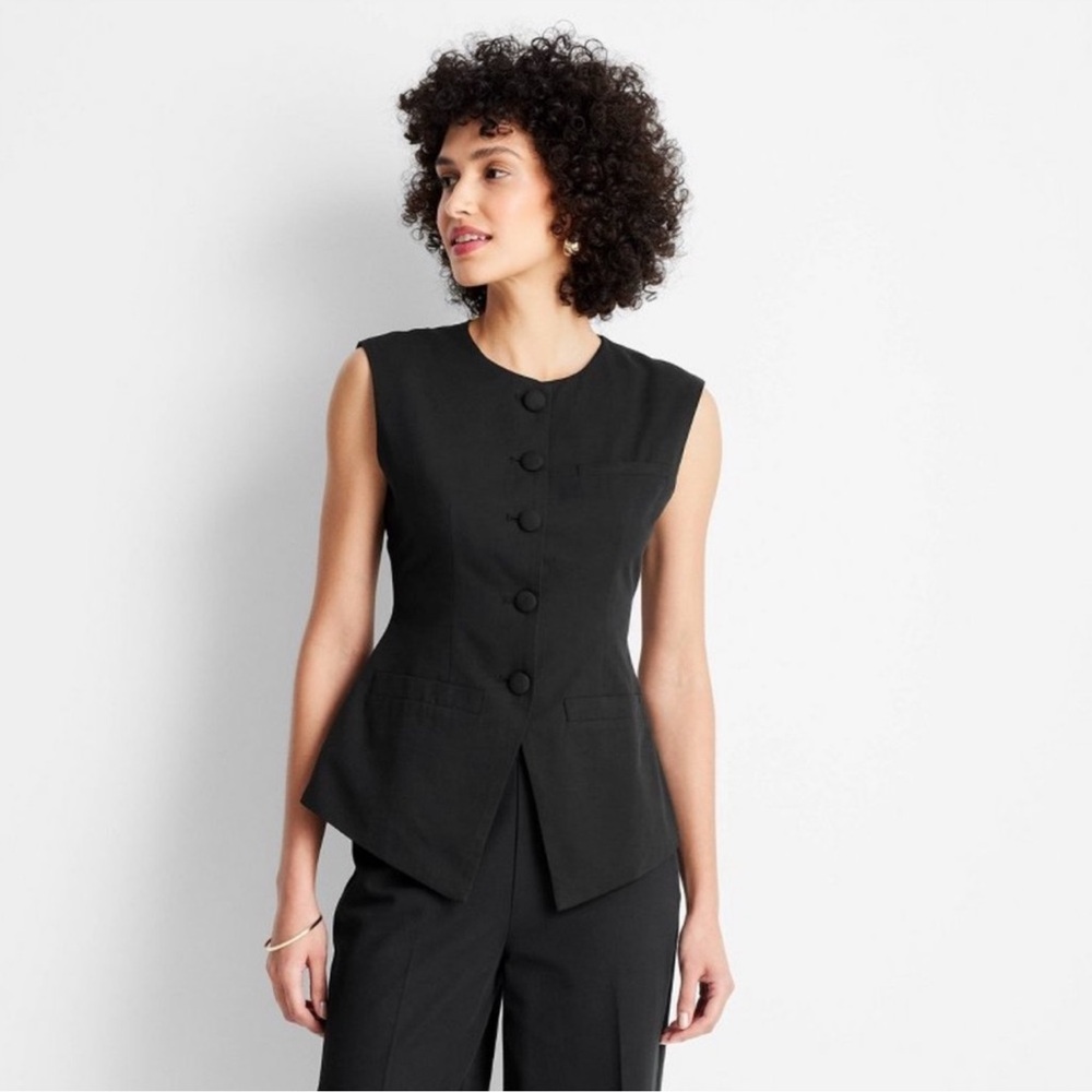 Sleeveless Button-Front Waistcoat - Future Collective with Jenee Naylor NWT sz 2